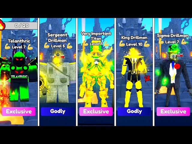 TELANTHRIC vs SERGEANT vs VERY IMPORTANT vs KING vs SIGMA DRILLMAN | Toilet Tower Defense