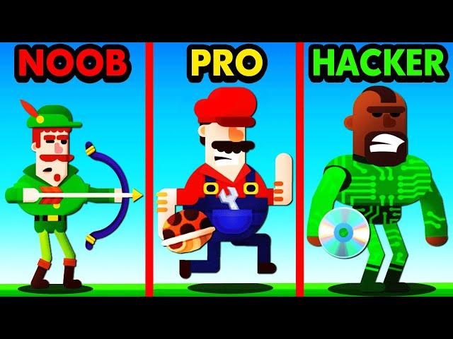 NOOB vs PRO vs HACKER BOWMASTERS