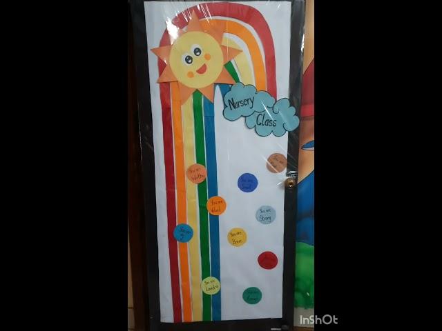 nursery class door decoration ideas for classroom #art #drawing #painting rainbow theme 