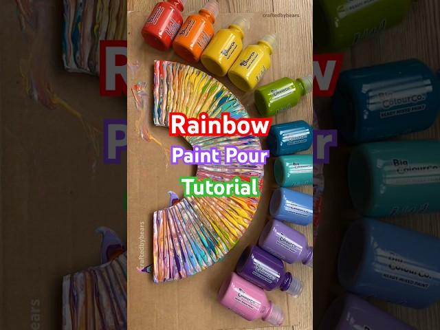Paint Pour Rainbow #paintpouring #crafttutorial #art #diyart #rainbowart #rainbow #painttutorial