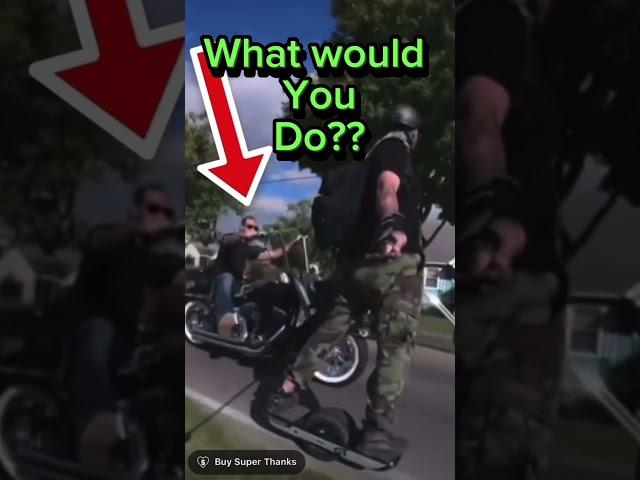 The Ultimate Showdown: Motorcycle vs. One Wheel  what would you do??