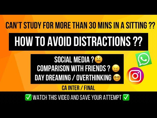 HOW TO AVOID DISTRACTIONS WHILE STUDYING ? ‍  UNABLE TO FOCUS WHILE STUDYING ?? 