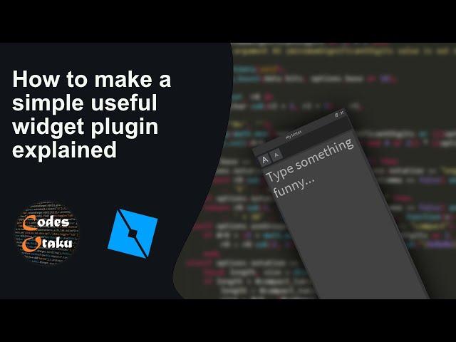 How to make a simple roblox widget plugin
