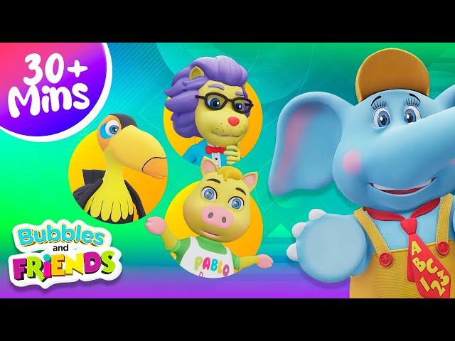 Fun Learning for Kids: Days, Months, Shapes, Colors, Weather, Animals & more! | Bubbles and Friends