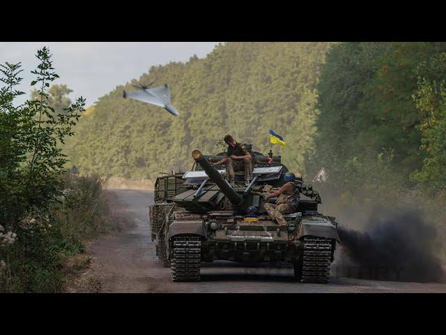 Russian Lancet Drone Destroys Two Ukrainian T-64 Tanks - Destruction Footage!