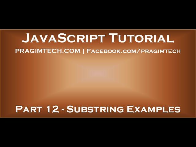 JavaScript substring example