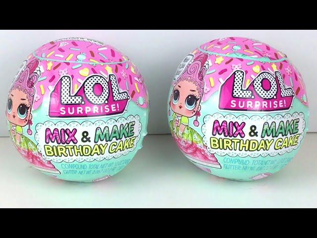 LOL Surprise Mix and Make Birthday Cake  DIY Cake Dress Crafts Mini Dolls  Unboxing & Review