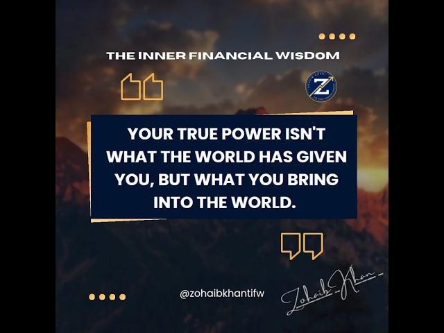 Zohaib Khan The Inner Financial Wisdom #zohaibkhanfinancialexpert #financialempowerment