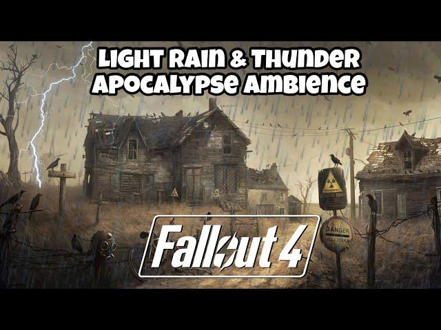 Gentle Rain And Thunderstorm Sounds, Apocalypse Ambience, Fallout 4, Sleep, Study, Relax, Deep Sleep