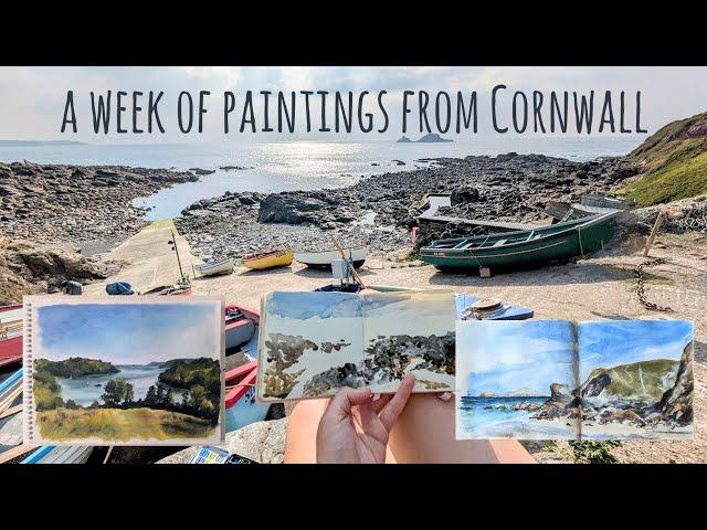 A Beautiful Week in Cornwall: 'Splodge & Scribble', Watercolour, Oil Pastel, Mixed Media Paintings