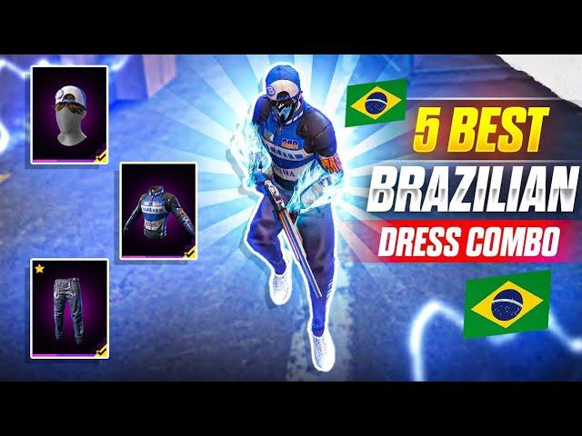 FREE FIRE TOP 5 GOD LEVEL BRAZILIAN DRESS COMBINATION || BEST DRESS UP LIKE BRAZILIAN PLAYER 