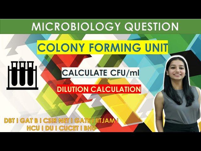 Colony Forming Unit|Dilution series|Microbiology|CFU/ml| Simple Formula|Dbt|CSIRNET|IITJAM|GAT B|BET