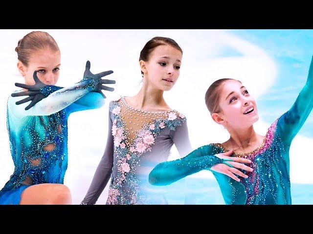 Alexandra Trusova, Alena Kostornaia, Anna Shcherbakova