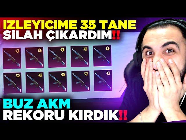 REKOR KIRDIK!!  İZLEYİCİME 35 YÜKSELTİLEBİLİR SİLAH ÇIKARDIM!! YOK BÖYLE ŞANS! | PUBG MOBILE