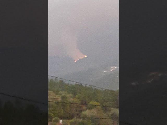 Fire above house in Portugal