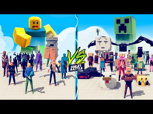 MINECRAFT TEAM vs ROBLOX TEAM - Totally Accurate Battle Simulator TABS