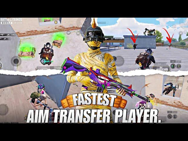 FASTEST AIM TRANSFER PLAYER. | FASTEST 3 FINGER PLAYER | BGMI | PUBG MOBILE