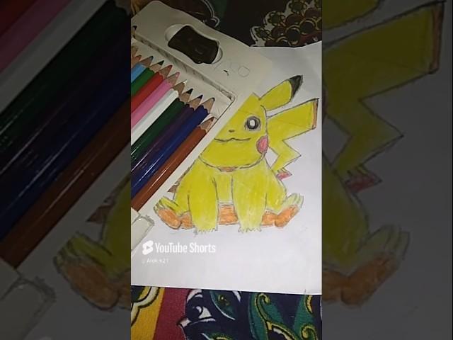 Art by Akshay Kumar drawing of Piccachu. #trending #shorts