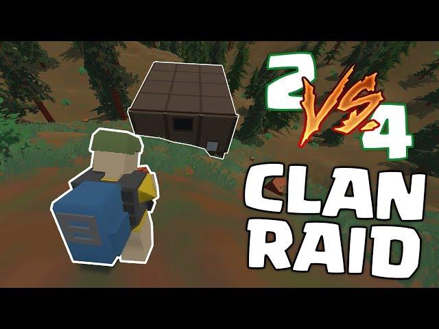 Unturned FIRST GERMANY MAP VANILLA BASE RAID! 2v4 against a CLAN