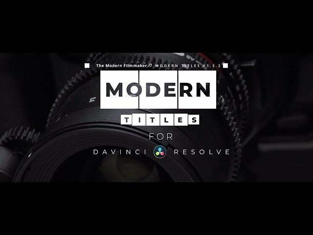 Modern Titles For Davinci Resolve 18 | Animated Title Presets