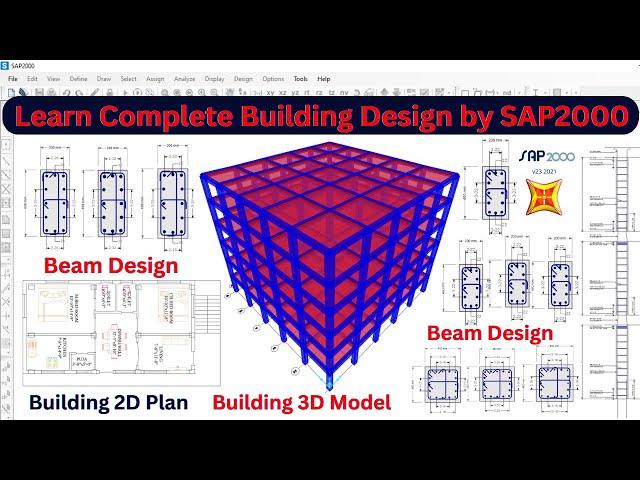 Learn Complete Building Design by SAP2000 Software | Civil Engineering | Shravan | Building design |