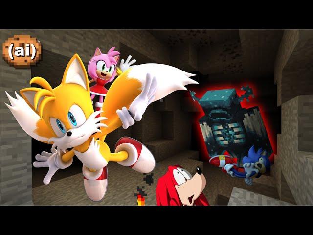  Tails escapes the Minecraft WARDEN  (Ai Animation)