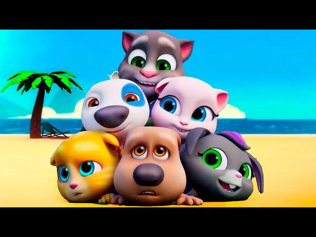 Talking Tom  Juegos y Diversion en la Playa  Super Toons TV Dibujos Animados en Español