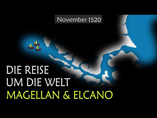 Die erste Weltumsegelung von Magellan und Elcano - Zusammenfassung auf einer Karte