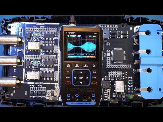 FNIRSI 2C23T 3-in-1 Handheld Oscilloscope/Multimeter/Signal Generator Review/Teardown