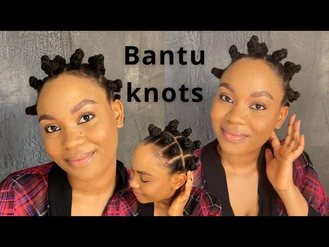 Bantu knots on thick 4c hair| Thinking of texturizing or locking my hair