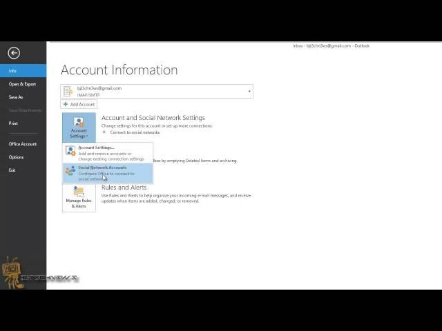 Microsoft Office 2013 - Outlook 2013 "Adding A Facebook And LinkedIn Account"