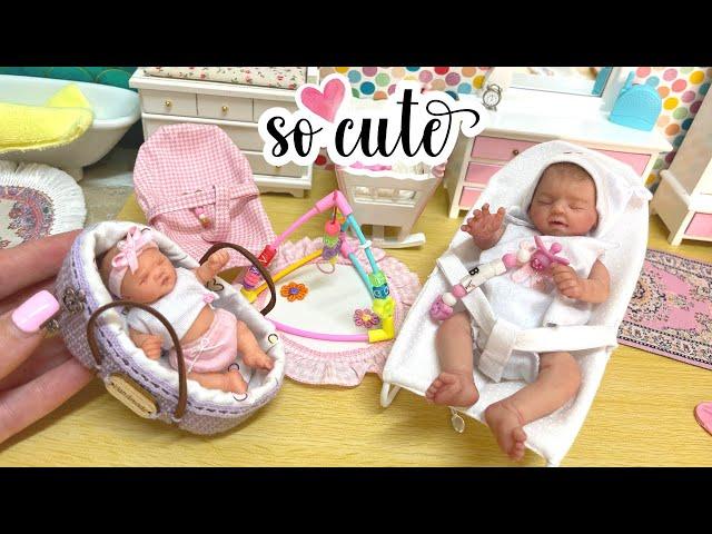 MINI SILICONE BABIES ELLIE AND EMMA GET NEW TOYS AND ACCESSORIES | MINI REBORN NURSERY BOX OPENING