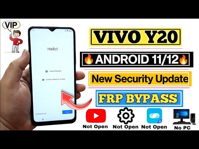 VIVO Y20 FRP Bypass 2024 | Android 11/12 New Security | EasyaShare/YouTube/Setting Not Open | No PC