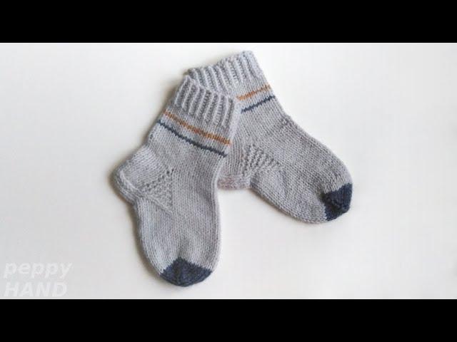 Как связать ДЕТСКИЕ НОСОЧКИ спицами | Урок для начинающих