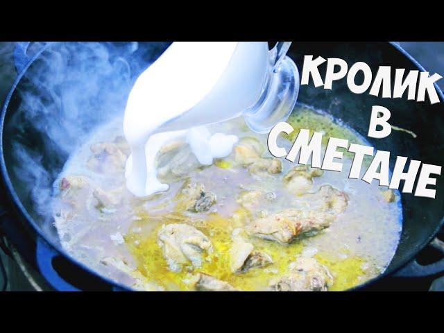 САМЫЙ ВКУСНЫЙ КРОЛИК В СМЕТАНЕ В КАЗАНЕ НА КОСТРЕ. РЕЦЕПТ ПРИГОТОВЛЕНИЯ.