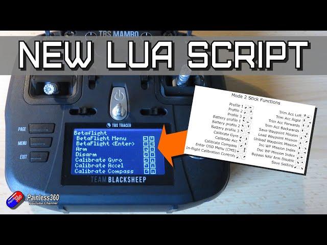 New LUA script that shows you the stick command for INAV, Betaflight and others!