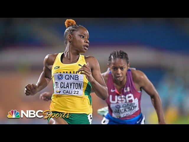 Jamaica's Tina Clayton soars to 100m victory, sets new U20 Championships record | NBC Sports