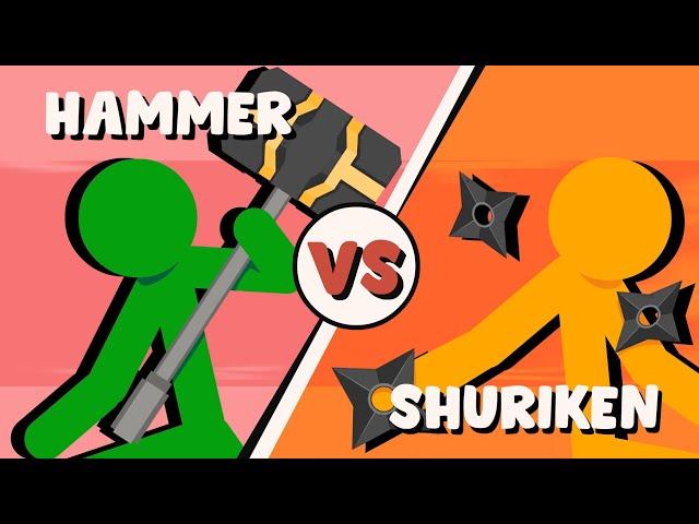 Supreme Duelist Stickman Animation: Hammer vs Shuriken