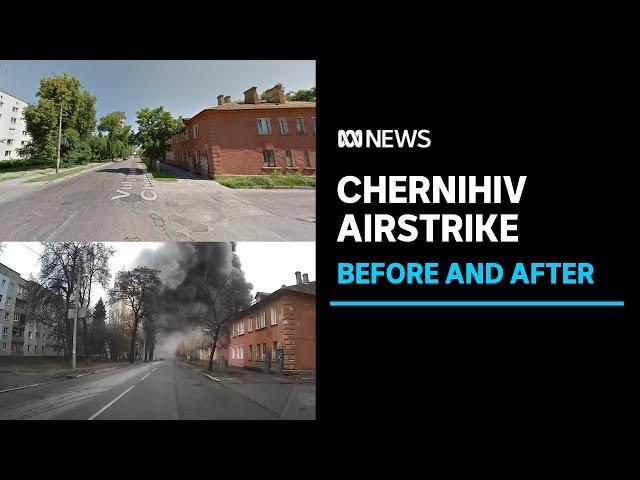 The moment an airstrike hits a residential apartment in Chernihiv, Ukraine | ABC News