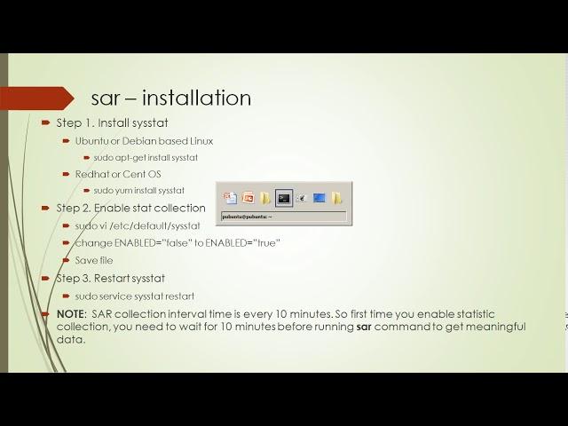 Linux sar utility installation