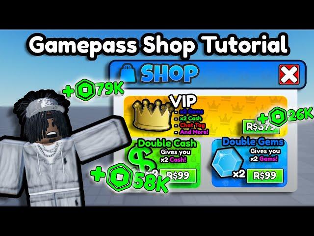 How to make a Gamepass Shop in Roblox Studio (Model)