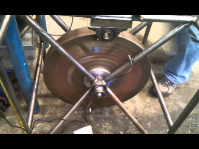 Inertia testing flywheel view