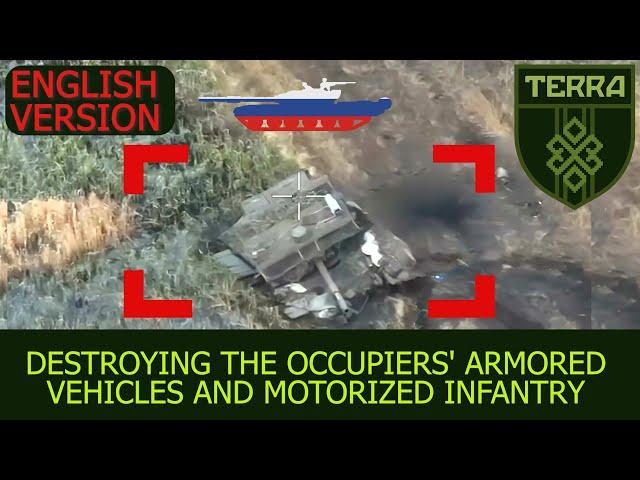 ENG.VER. We destroy armored vehicles with FPV drones and hunt enemy motorcyclists. Kharkiv direction