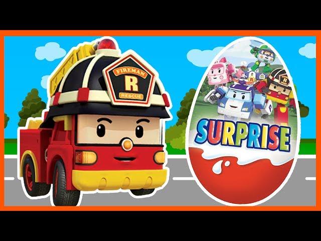 Робокар Поли - Киндер Сюрприз - Роботрак Рой. Мультик с машинками. Robocar Poli - Kinder Surprise