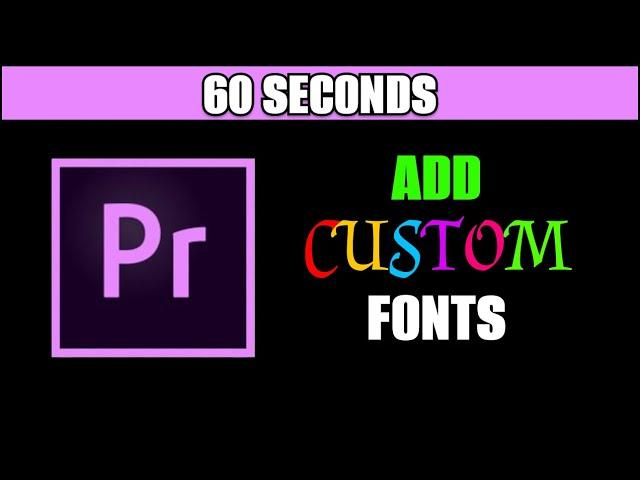 How To Add Custom Fonts In Adobe Premiere Pro