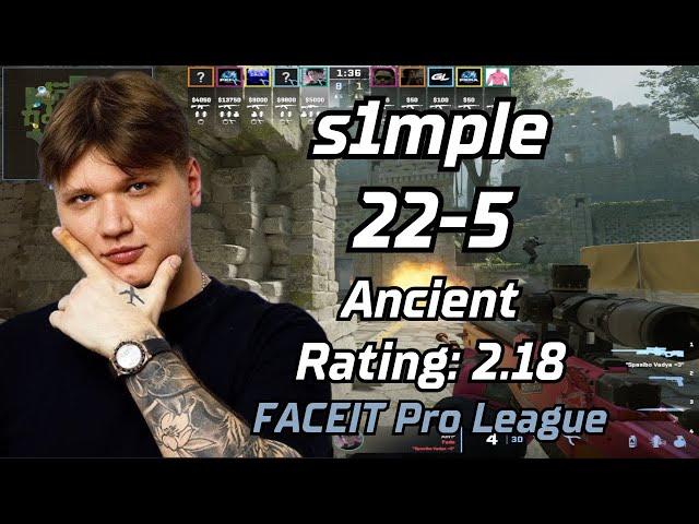 s1mple (22-5) (Ancient) | FACEIT Pro League | May 24, 2024 #cs2 #pov