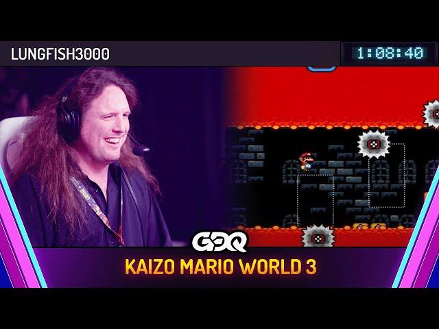 Kaizo Mario World 3 by lungfish3000 in 1:08:40 - Awesome Games Done Quick 2025