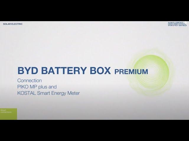 BYD BATTERY BOX Premium: Connection PIKO MP plus with KOSTAL Smart Energy Meter