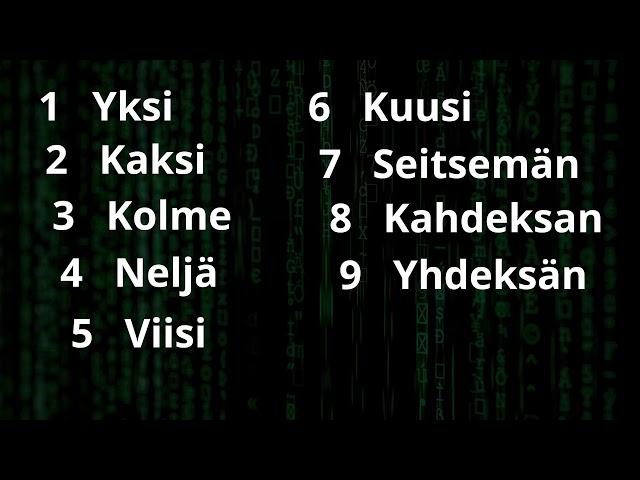 Numbers in Finnish - from 1 to 20