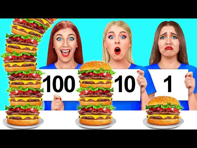 1, 10 или 100 Слоев еды Челлендж c Multi DO Food Challenge